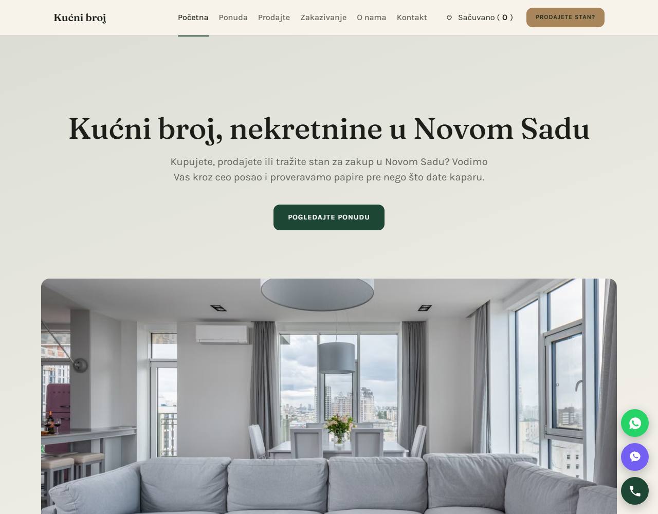 Primer sajta — agencije za nekretnine